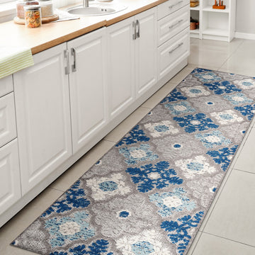 Cassis Ornate Ogee Trellis High-low Indoor/outdoor Area Rug